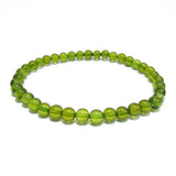 Green Amber Round Beads Stretch Bracelet