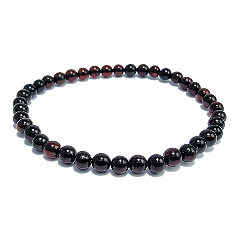 Cherry Amber Round Beads Stretch Bracelet