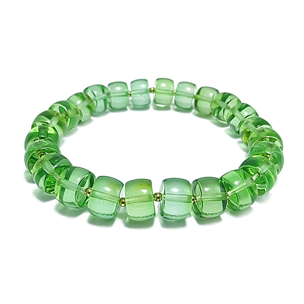 Green Amber Tablets Stretch Bracelet