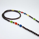 Multi-Color Amber Round And Olive Beaded Eyeglasses Chain