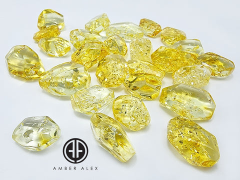 Lemon Amber Crystal Cut Stone