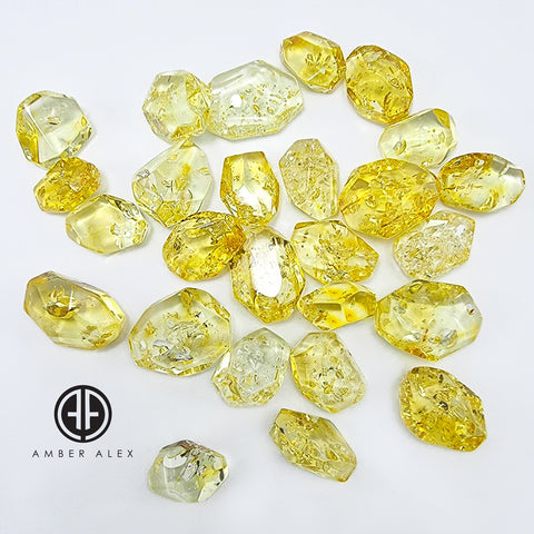 Lemon Amber Crystal Cut Stone