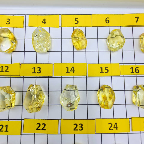 Lemon Amber Crystal Cut Stone