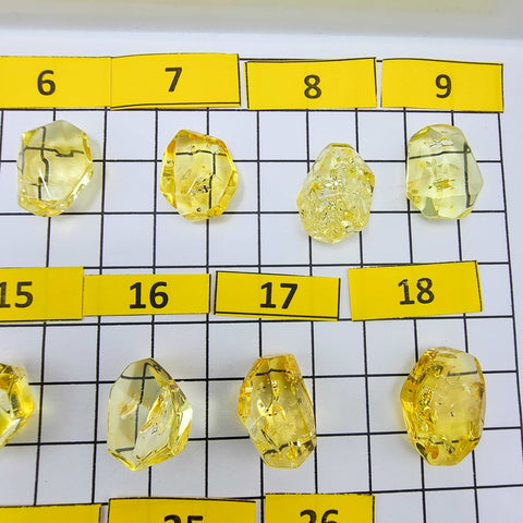 Lemon Amber Crystal Cut Stone