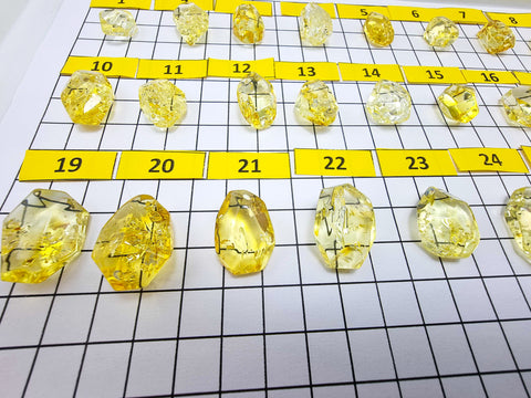 Lemon Amber Crystal Cut Stone