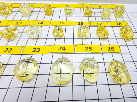 Lemon Amber Crystal Cut Stone