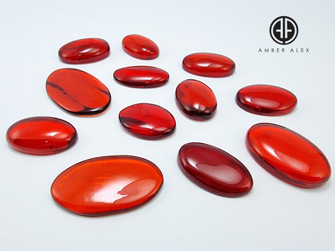 Red Amber Free Shape Cabochons