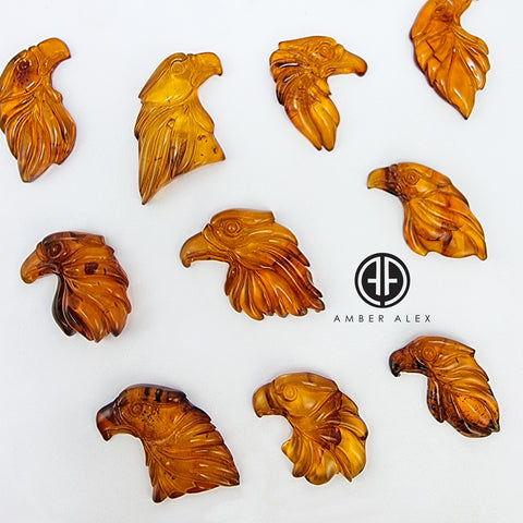 Cognac Amber Carved Eagle Cabochon