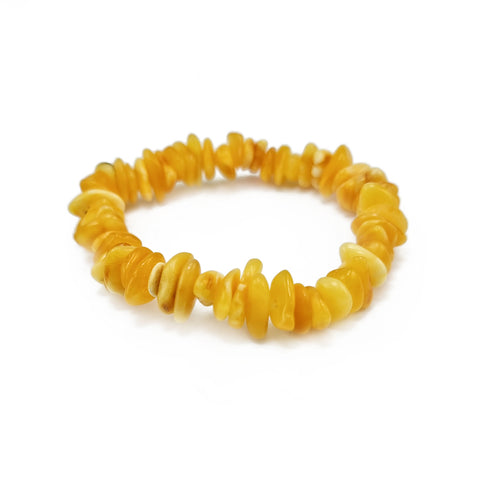 Milky Amber Beads Stretch Bracelet