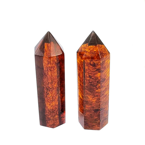 Cognac Amber Obelisk Stone