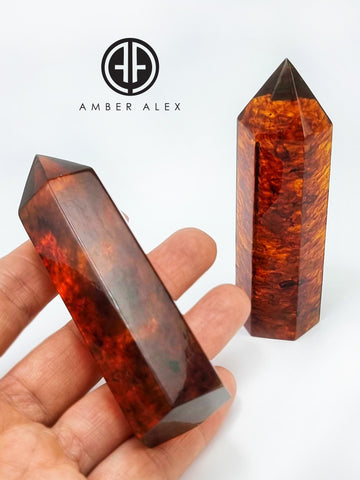 Cognac Amber Obelisk Stone