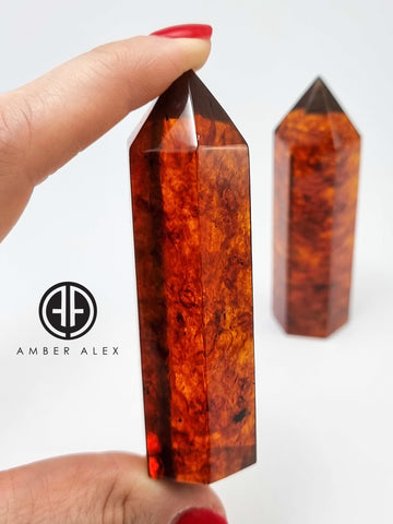 Cognac Amber Obelisk Stone