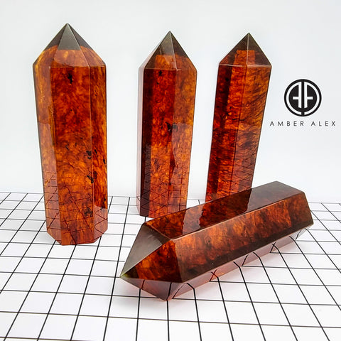 Cognac Amber Obelisk Stone