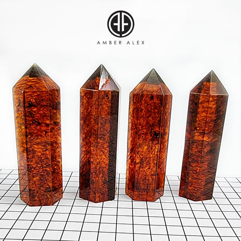 Cognac Amber Obelisk Stone