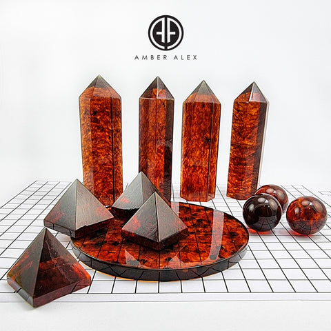 Cognac Amber Obelisk Stone