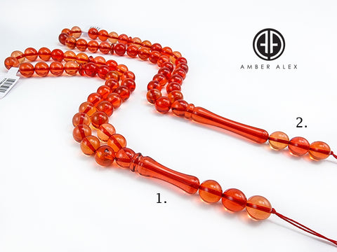 Red Amber Round Shape Beads 9 mm Islamic Prayer Beads