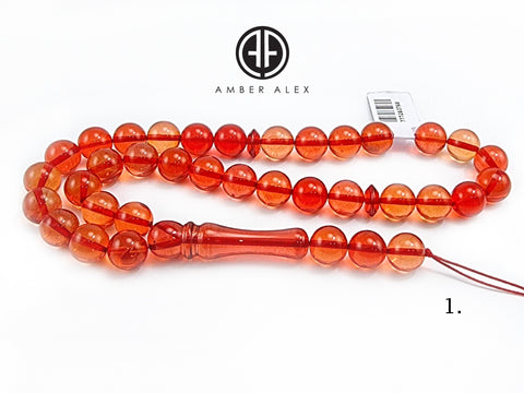 Red Amber Round Shape Beads 9 mm Islamic Prayer Beads