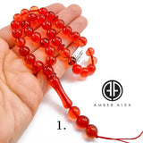 Red Amber Round Shape Beads 9 mm Islamic Prayer Beads