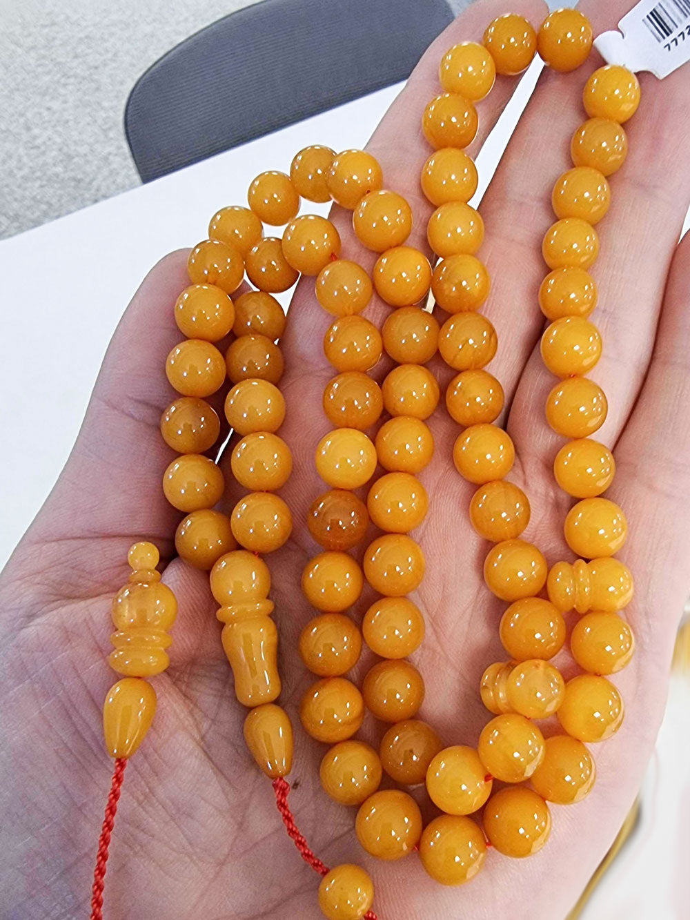 Antique Amber Round Shape 8.5mm Islamic Prayer Beads