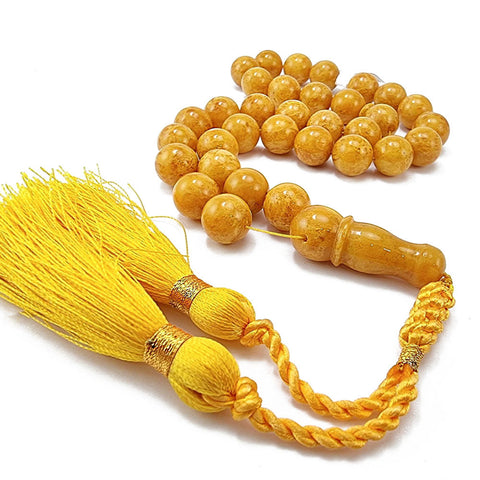 Antique Amber Round Shape 12 mm Islamic Prayer Beads