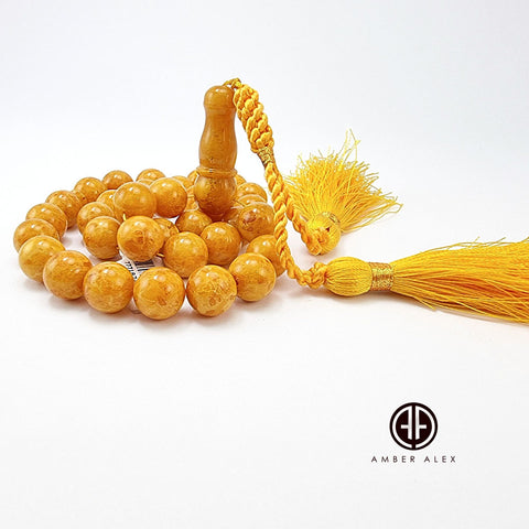 Antique Amber Round Shape 12 mm Islamic Prayer Beads