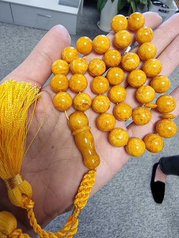 Antique Amber Round Shape 12 mm Islamic Prayer Beads