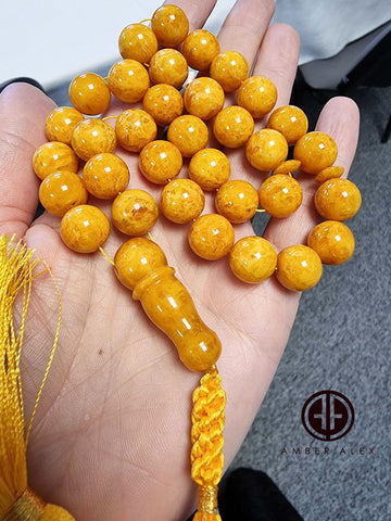 Antique Amber Round Shape 12 mm Islamic Prayer Beads