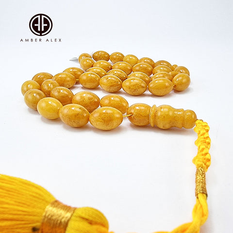 Antique Amber Olive Shape 10 mm Islamic Prayer Beads