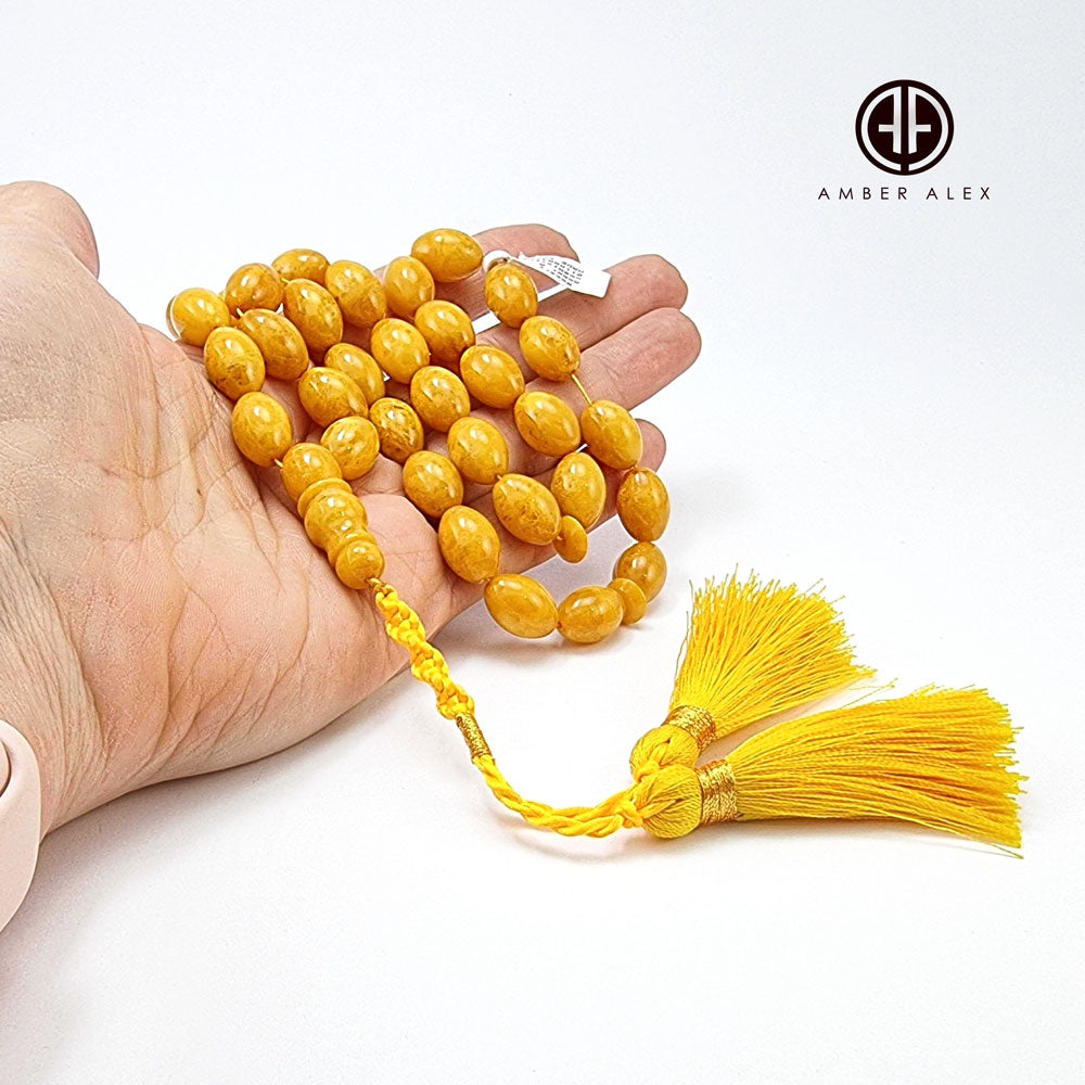 Antique Amber Olive Shape 10 mm Islamic Prayer Beads