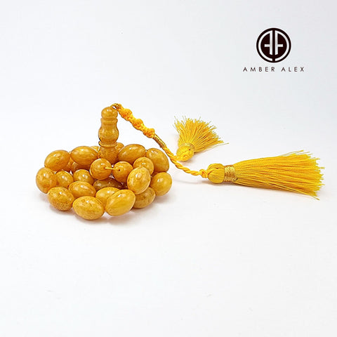 Antique Amber Olive Shape 10 mm Islamic Prayer Beads