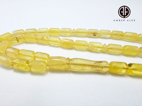 Yellow Amber Barrel Shape 6.5mm Islamic Prayer