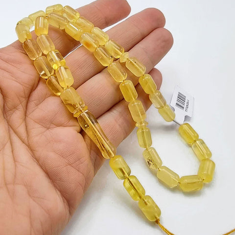 Yellow Amber Barrel Shape 6.5mm Islamic Prayer