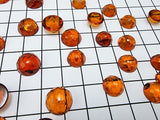 Cognac Amber Calibrated Faceted Round Cabochons