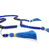 Blue Amber Tablet Shape 10x5 mm Islamic Prayer Beads