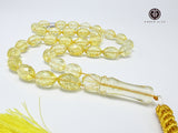 Transparent Amber Faceted Olive Shape 10 mm Islamic Prayer Beads