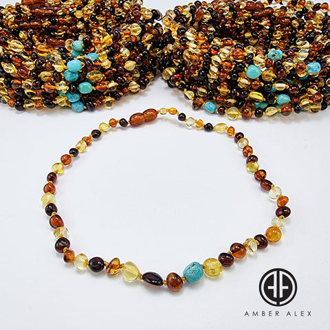 "KIDDO" Multi-Color Amber Baroque Beads Baby Necklace