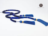 Blue Amber Tablet Shape 10x5 mm Islamic Prayer Beads