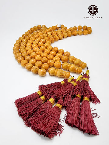 Antique Amber Round Shape 16 mm Islamic Prayer Beads