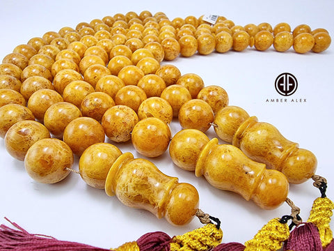 Antique Amber Round Shape 16 mm Islamic Prayer Beads