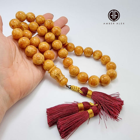 Antique Amber Round Shape 16 mm Islamic Prayer Beads