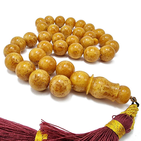 Antique Amber Round Shape 16 mm Islamic Prayer Beads