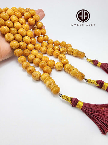 Antique Amber Round Shape 16 mm Islamic Prayer Beads