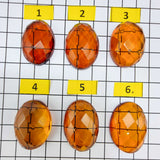 Cognac Amber Faceted Free Shape Cabochons
