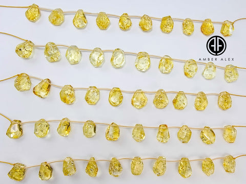 Lemon Amber Free Shape Bead