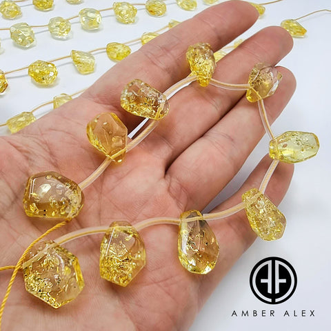 Lemon Amber Free Shape Bead