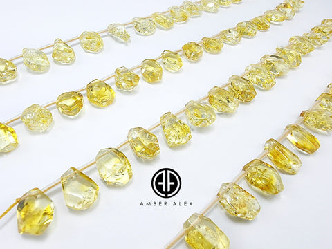 Lemon Amber Free Shape Bead