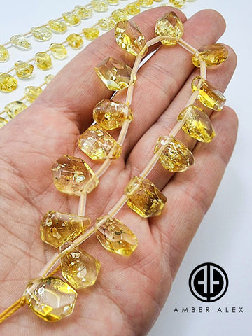 Lemon Amber Free Shape Bead