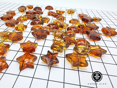 Cognac Amber Star Shape Cabochons