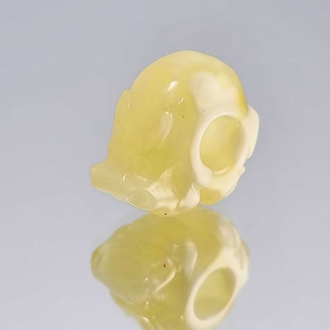 Milky Amber Carved Hippopotamus Charm Bead