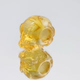 Lemon Amber Carved Hippopotamus Charm Bead